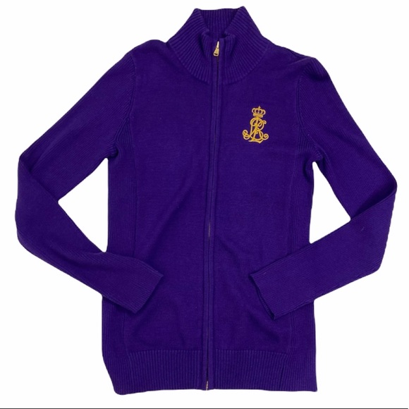Lauren Ralph Lauren royal purple knit sweater Med - Picture 1 of 10